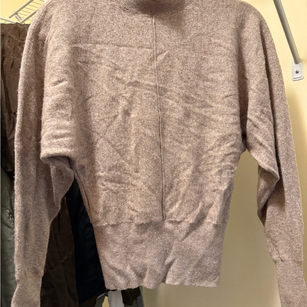 Reiss Women's Wool Roll Neck Sweater in Tan